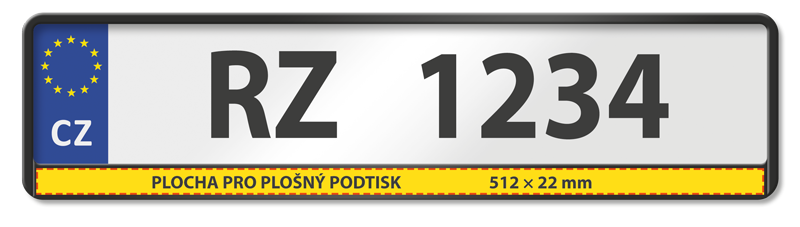 plocha pro potisk RZ rámečku